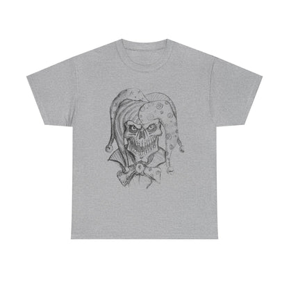Skull Jester Sketch T-Shirt — Gothic Horror Skull Joker Tee