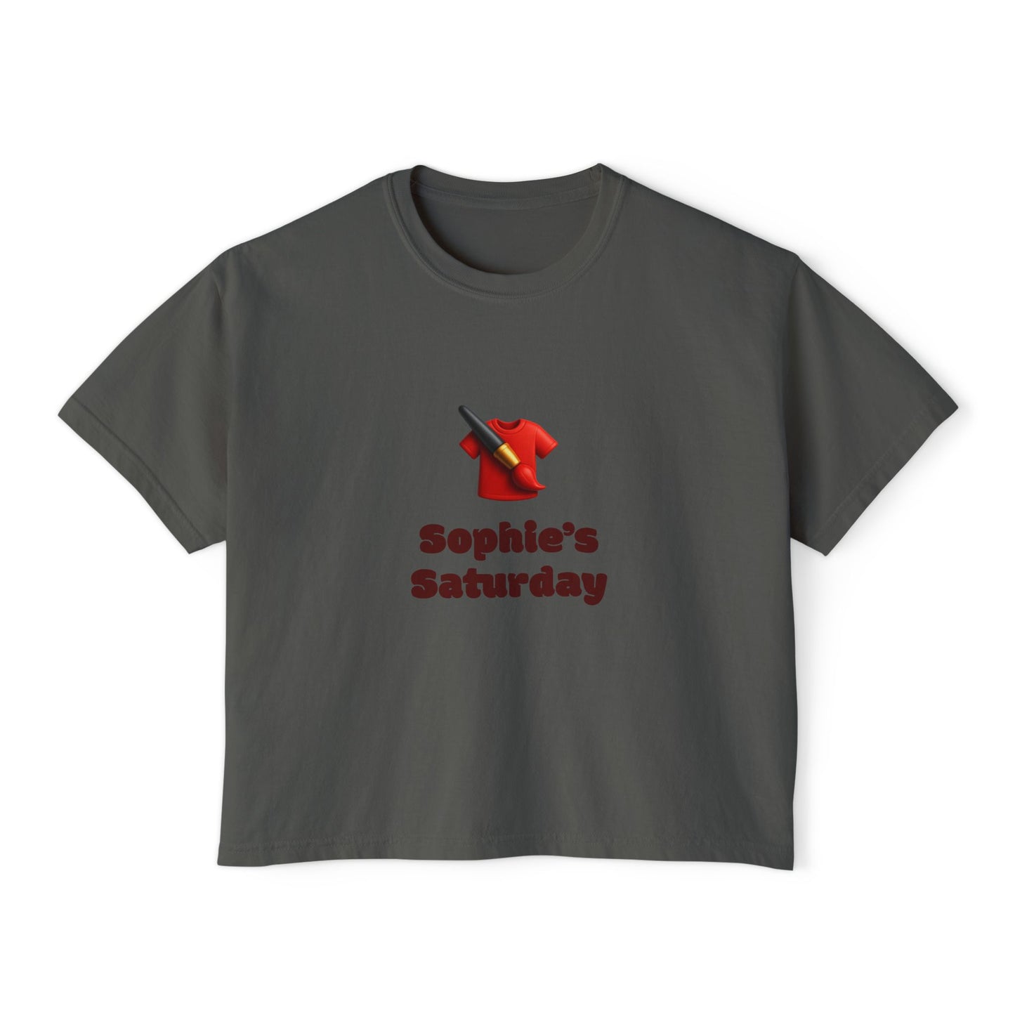 Sophie's Saturday Women's Boxy Tee | Cute Casual Top, Weekendwear, Gift for Her, Funny Graphic T-Shirt, Summer Style, Relaxed Fit