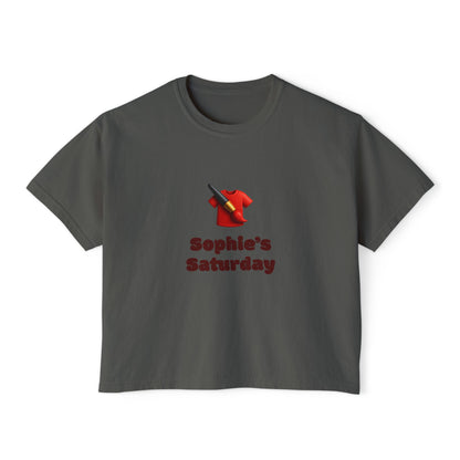 Sophie's Saturday Women's Boxy Tee | Cute Casual Top, Weekendwear, Gift for Her, Funny Graphic T-Shirt, Summer Style, Relaxed Fit