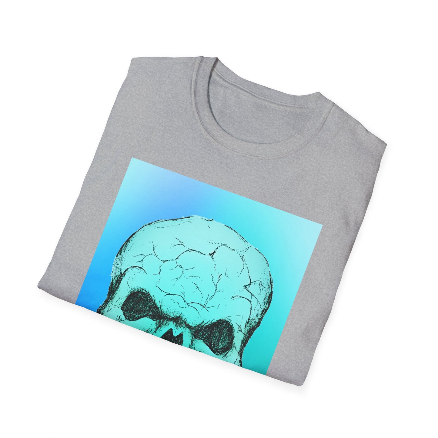 Skull Graphic  Bright Colored Unisex Softstyle T-Shirt, Edgy Tee, Casual Wear, Festival Apparel, Gift for Horror Fans, Halloween Clothing