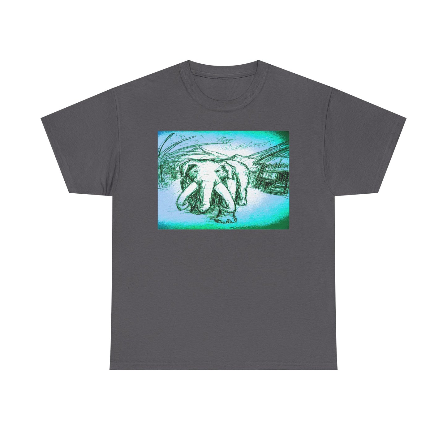 Artistic Elephant Unisex Cotton Tee - Unique Graphic Design