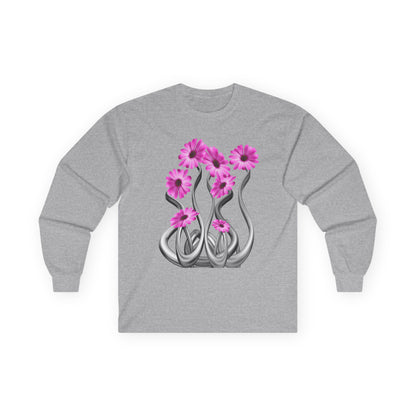 Long Sleeve Tee — Pink Floral Tentacle Garden Graphic