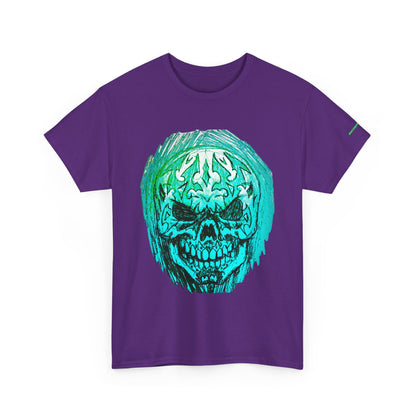 Vibrant Green Skull Graphic Tee - Unisex Heavy Cotton