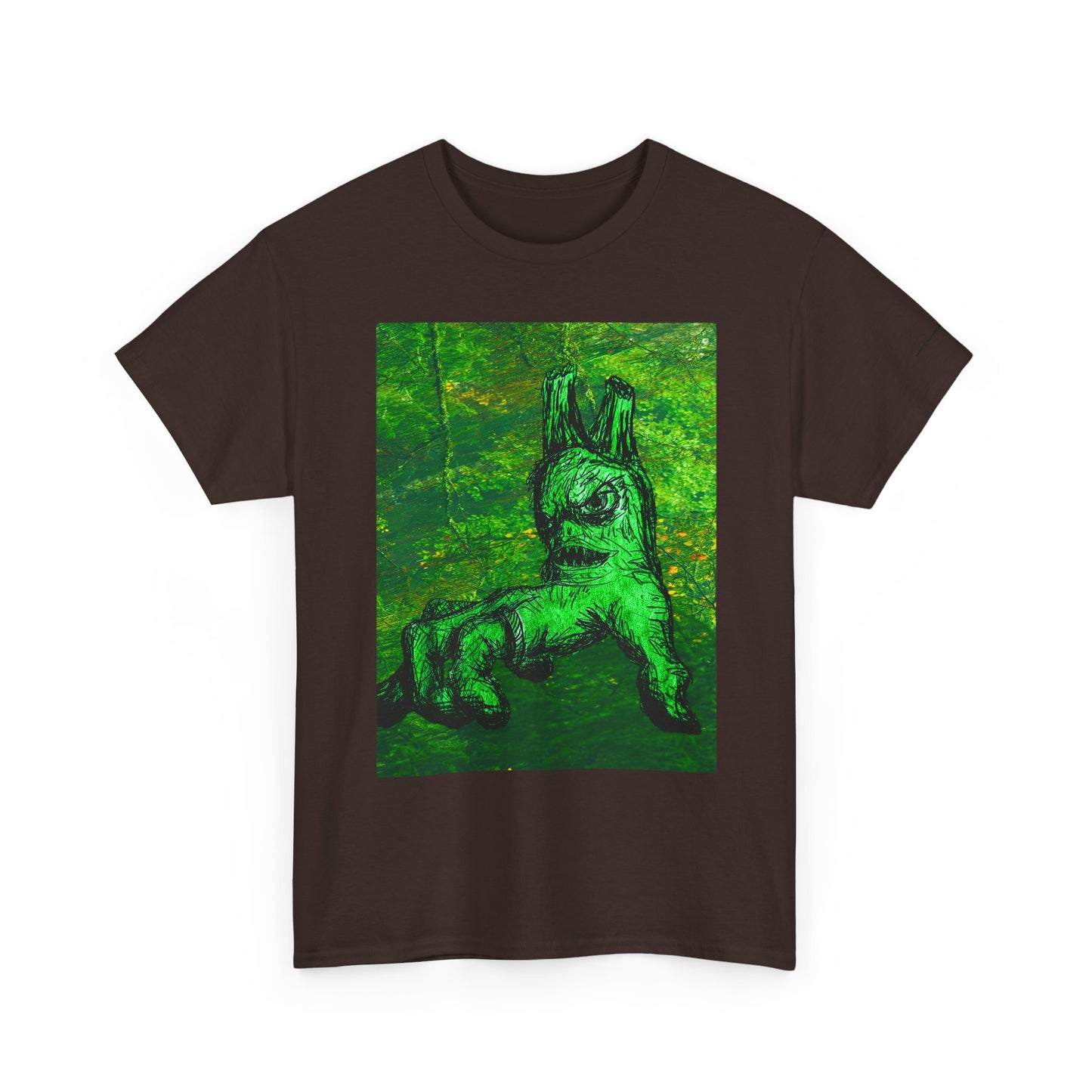 Graphic Tee — Neon Green Fantasy Art
