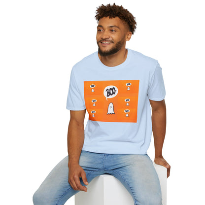 Halloween Ghost 'Boo' Unisex T-Shirt | Spooky Vibes, Costume, Fall Festivities, Trick-or-Treat, Fun Graphic Tee