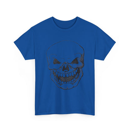 Sketched Skull Tee — Grinning Skull Graphic T-Shirt