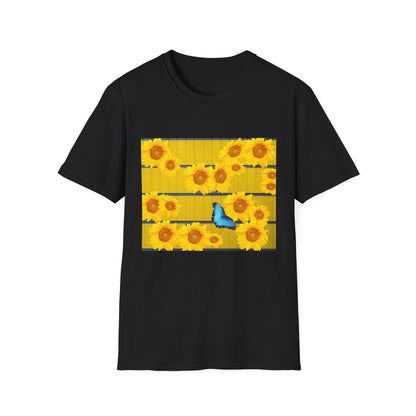Sunflower & Butterfly Unisex T-Shirt | Floral Graphic Tee, Summer Fashion, Nature Lover Gift, Cute Casual Wear, Birthday Present