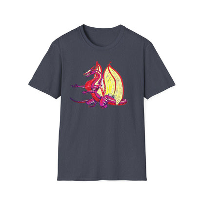 Red Dragon Graphic Unisex T-Shirt, Softstyle Tee, Unique Gift, Casual Wear, Fantasy Lover Apparel, Ideal for Conventions, Birthdays