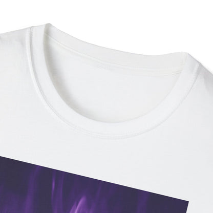 Gothic Purple Cartoon Horror Tee — Knife Kid with Teddy Graphic T-Shirt