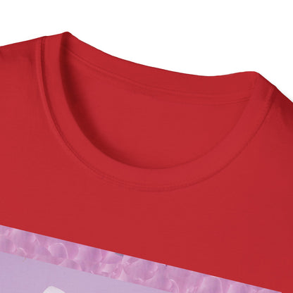 Pink Floral Art Unisex T-Shirt, Softstyle Tee, Summer Fashion, Gift for Her, Floral Shirt, Casual Wear