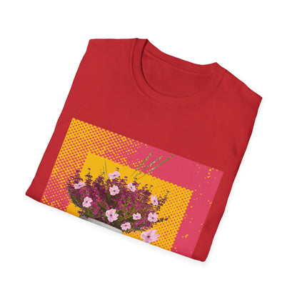 Floral Bouquet Textured Unisex Softstyle T-Shirt, Casual Tee, Gift for Garden Lovers, Spring Fashion, Housewarming Gift, Floral Art
