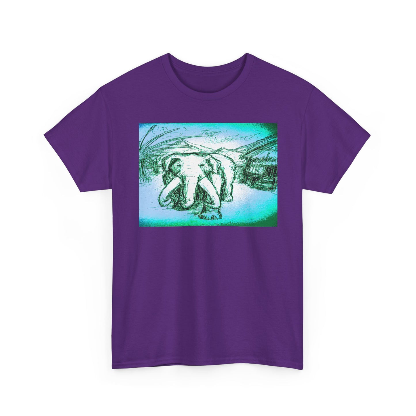 Artistic Elephant Unisex Cotton Tee - Unique Graphic Design