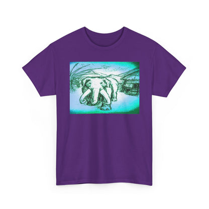 Artistic Elephant Unisex Cotton Tee - Unique Graphic Design