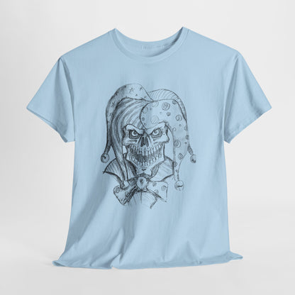 Skull Jester Sketch T-Shirt — Gothic Horror Skull Joker Tee