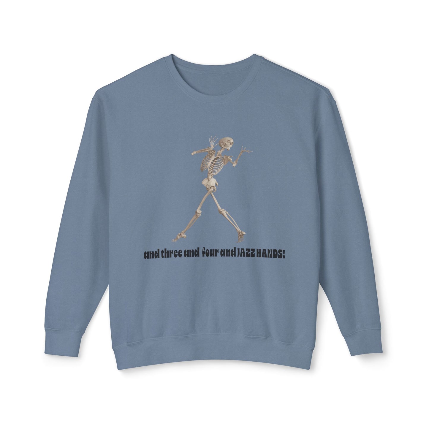 Skeleton Dance Unisex Lightweight Crewneck Sweatshirt, Halloween Sweater, Funny Gift, Casual Wear, Dance Lovers Sweatshirt, Unique Apparel