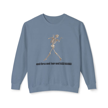Skeleton Dance Unisex Lightweight Crewneck Sweatshirt, Halloween Sweater, Funny Gift, Casual Wear, Dance Lovers Sweatshirt, Unique Apparel