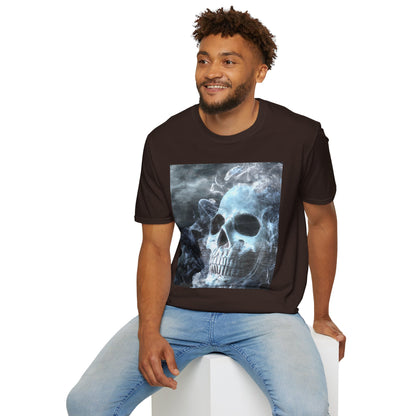 Eerie Skull Graphic T-Shirt for Dark Aesthetic Lovers, Unisex Casual Wear, Halloween Tee, Alternative Fashion