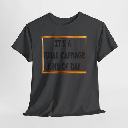 Total Carnage Unisex Heavy Cotton Tee, Casual t-shirt, Graphic Tee, Humor Shirt, Gift for Friends, Fun Apparel