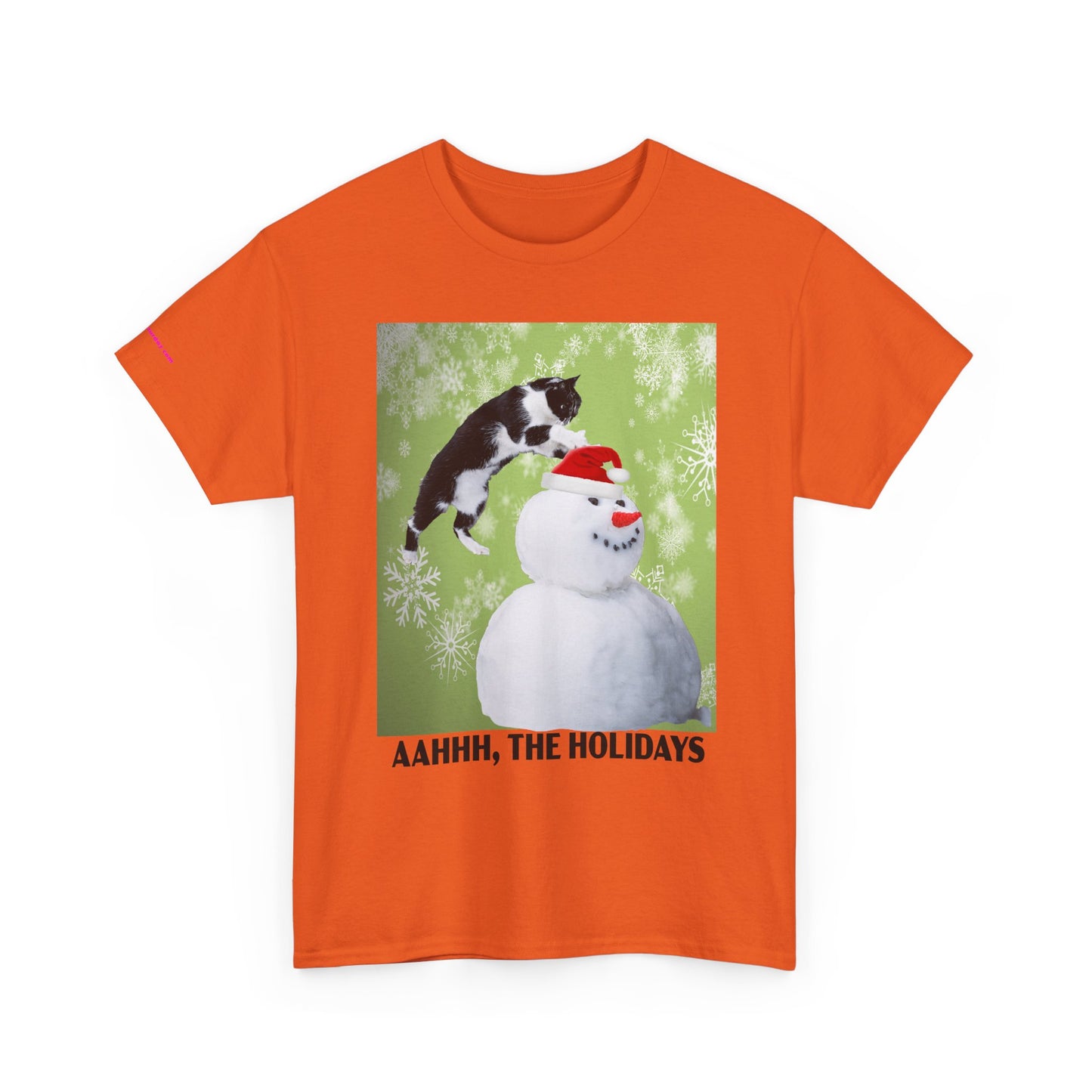 Holiday Cat T‑Shirt – “Aahhh, The Holidays” Funny Snowman Cat Tee