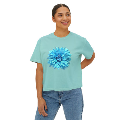 Floral Women's Boxy Tee, Casual Summer T-Shirt, Boho Chic Top, Gift for Her, Trendy Graphic Tee