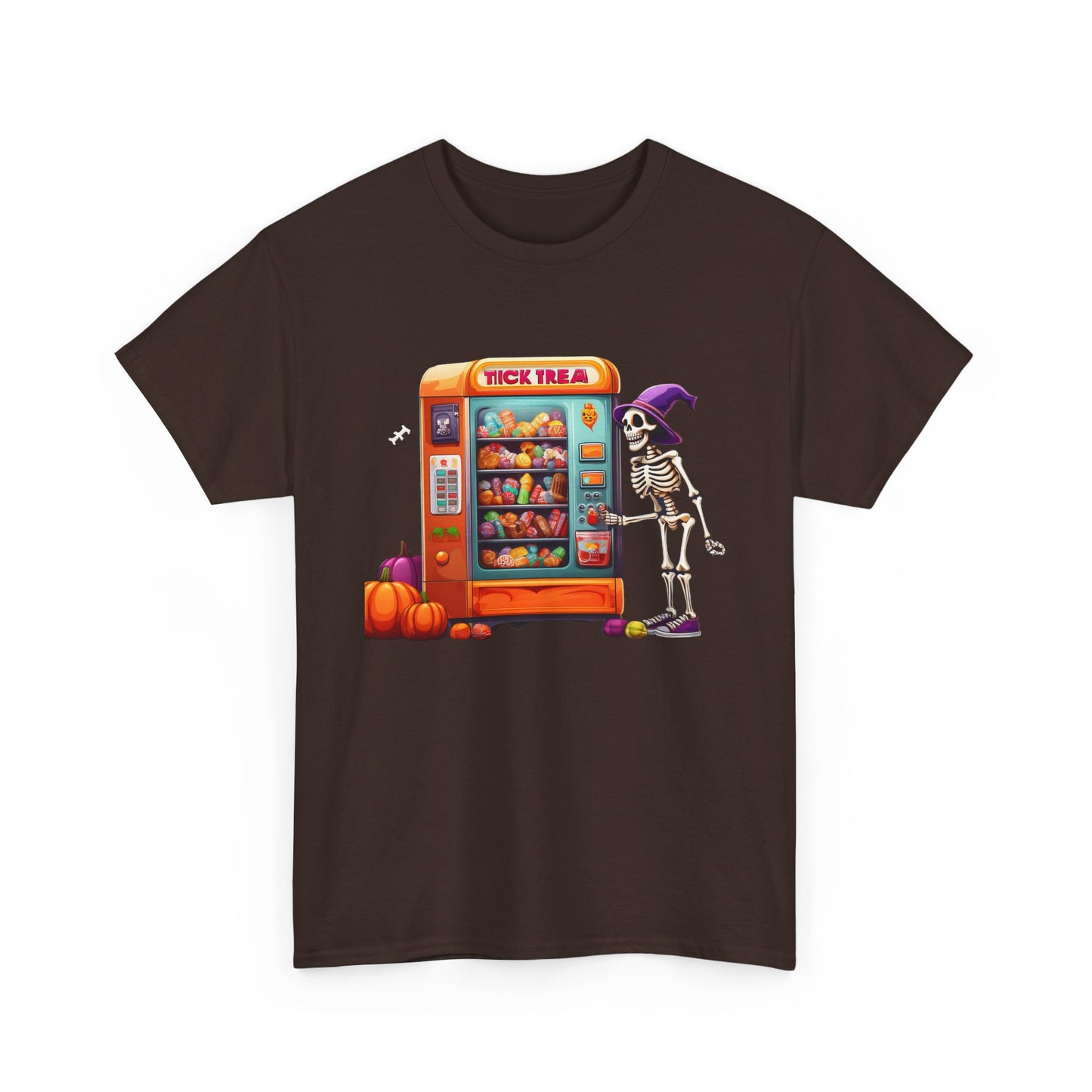 Halloween Skeleton Vending Machine Tee | Unisex Heavy Cotton T-Shirt, Spooky Shirt, Fall Fashion, Trick or Treat Top, Halloween Costume