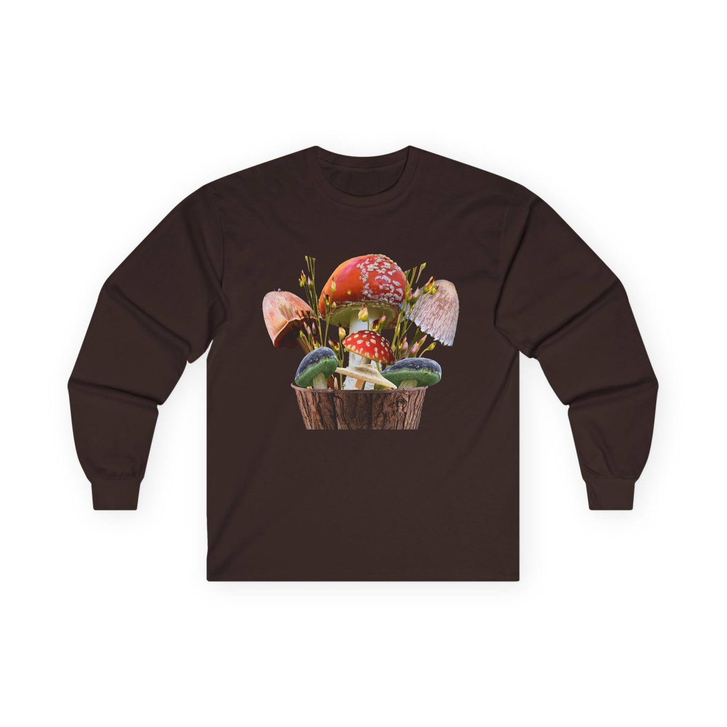 Whimsical Mushroom Long Sleeve Tee | Nature Lover Gift, Fall Fashion, Unisex Tee, Eco-Conscious Style, Cozy Everyday Wear