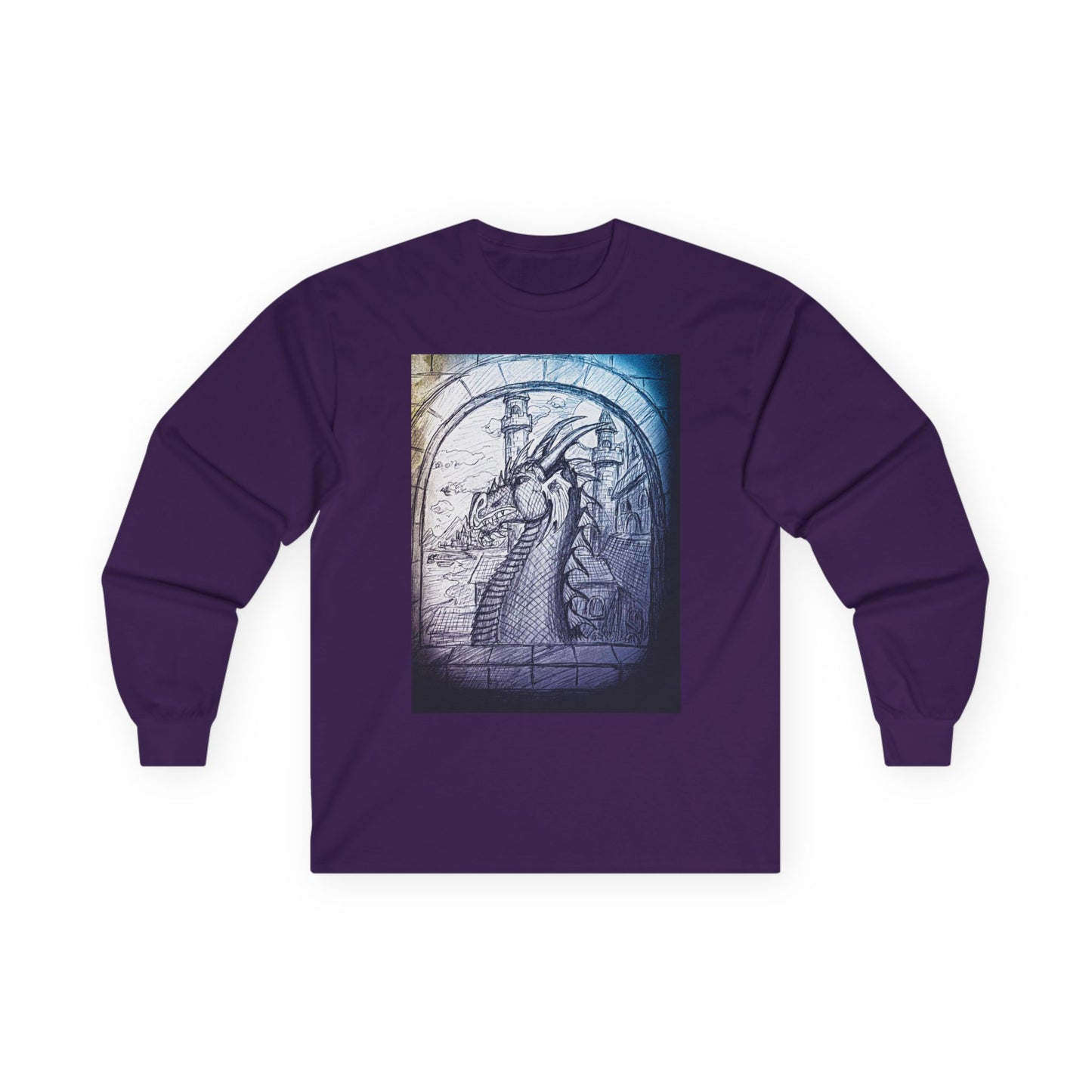 Artistic Dragon frame Long Sleeve Tee - Unique Design for Creative Souls