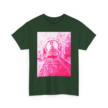 Pink Pyramid Eye Vibrant Artistic Unisex Heavy Cotton Tee | Creative Graphic Tee for Art Lovers, Casual Wear, Gifts, Festival Apparel, Statement Shirt