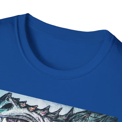 Graphic Dragon Art Unisex T-Shirt, Unique Gift for Ocean Lovers, Summer Vibes, Casual Wear, Perfect for Beach Days, Art Parties