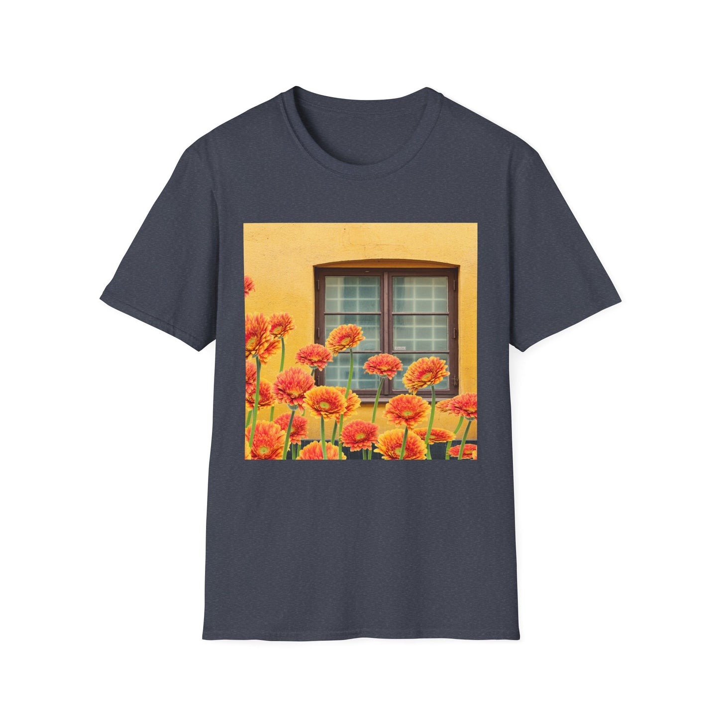 Vibrant Flower Catalina Window Tee - Unisex Softstyle T-Shirt, Floral Graphic Shirt, Spring Fashion, Gift Idea, Art Lover's Top, Summer Outfit
