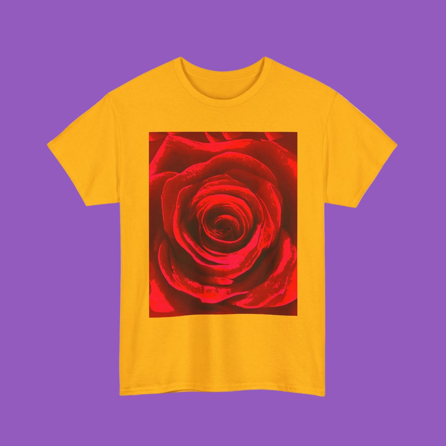 Romantic Rose Unisex Heavy Cotton Tee, Gift for Valentine's Day, Floral Shirt, Casual Wear, Love, Nature Lover Tee