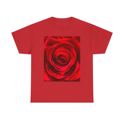 Romantic Rose Unisex Heavy Cotton Tee, Gift for Valentine's Day, Floral Shirt, Casual Wear, Love, Nature Lover Tee