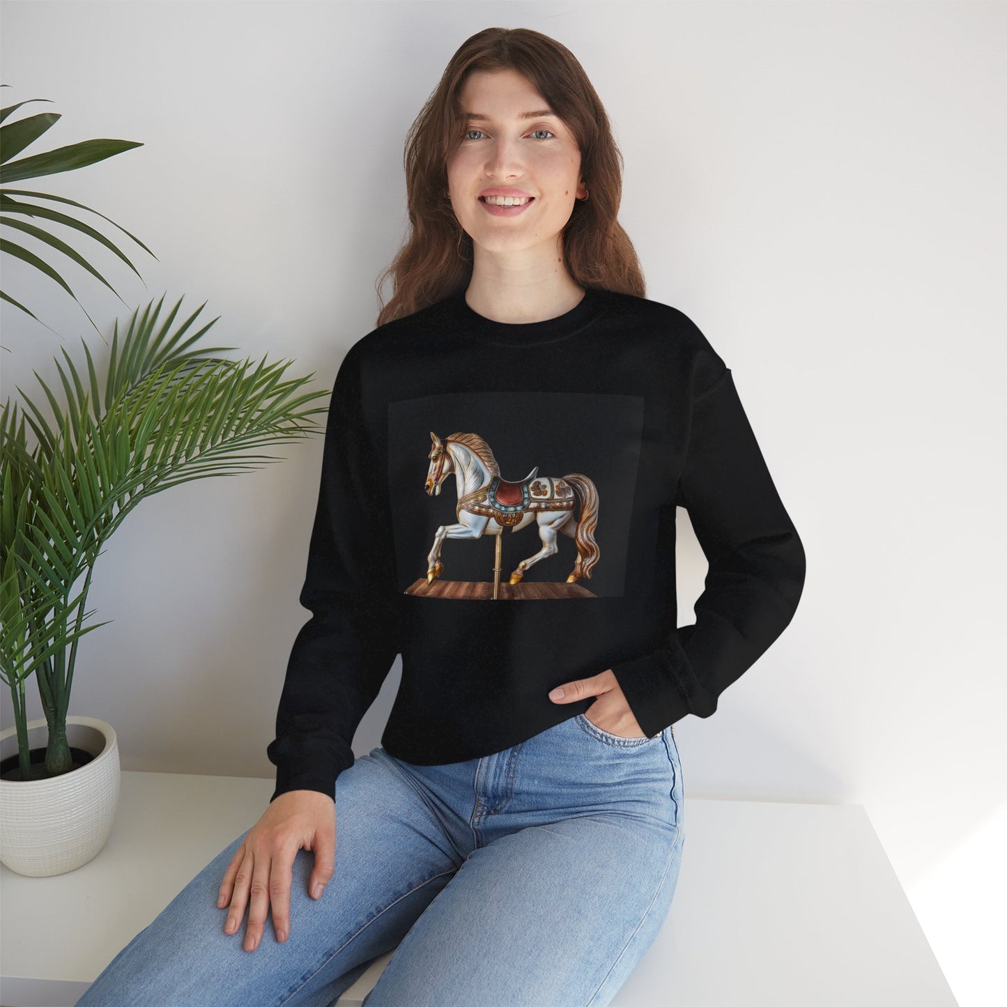 Vintage Carousel Horse Crewneck Sweatshirt, Cozy Sweatshirt, Equestrian Gift, Animal Art Sweatshirt, Unique Fall Apparel, Celebration [...]