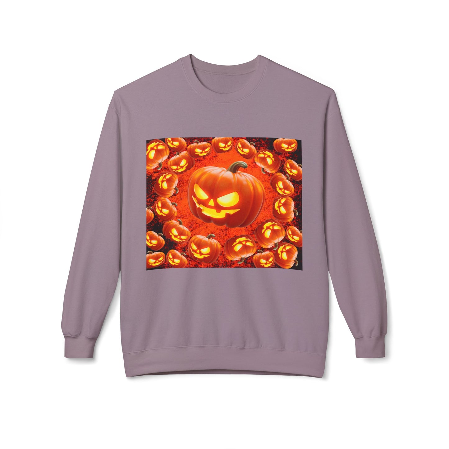 Halloween Pumpkin Planet Crewneck Sweatshirt, Cozy Unisex Fleece, Fall Fashion, Spooky Vibes, Seasonal Sweatshirt, Perfect for Autumn