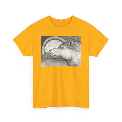 Wolf Art Unisex Heavy Cotton Tee, Nature Lover Shirt, Wildlife T-Shirt, Gift for Outdoorsy Friends, Animal Lover Apparel