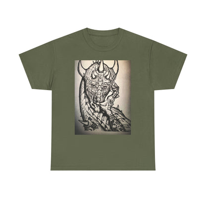 Dragon Art Unisex Heavy Cotton Tee, Graphic Tee, Unique Gift, Casual Wear, Fantasy Clothing, Art Inspired Shirt