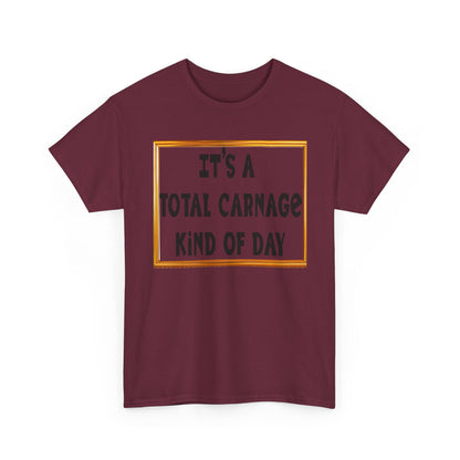 Total Carnage Unisex Heavy Cotton Tee, Casual t-shirt, Graphic Tee, Humor Shirt, Gift for Friends, Fun Apparel