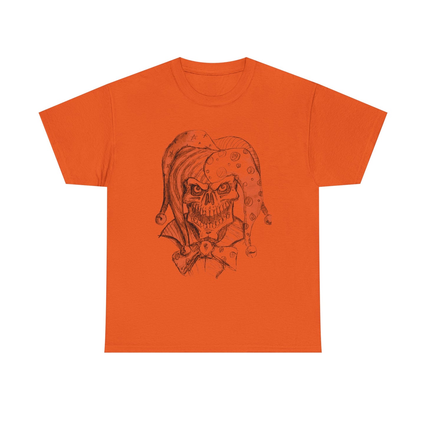 Skull Jester Sketch T-Shirt — Gothic Horror Skull Joker Tee