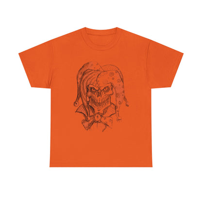 Skull Jester Sketch T-Shirt — Gothic Horror Skull Joker Tee