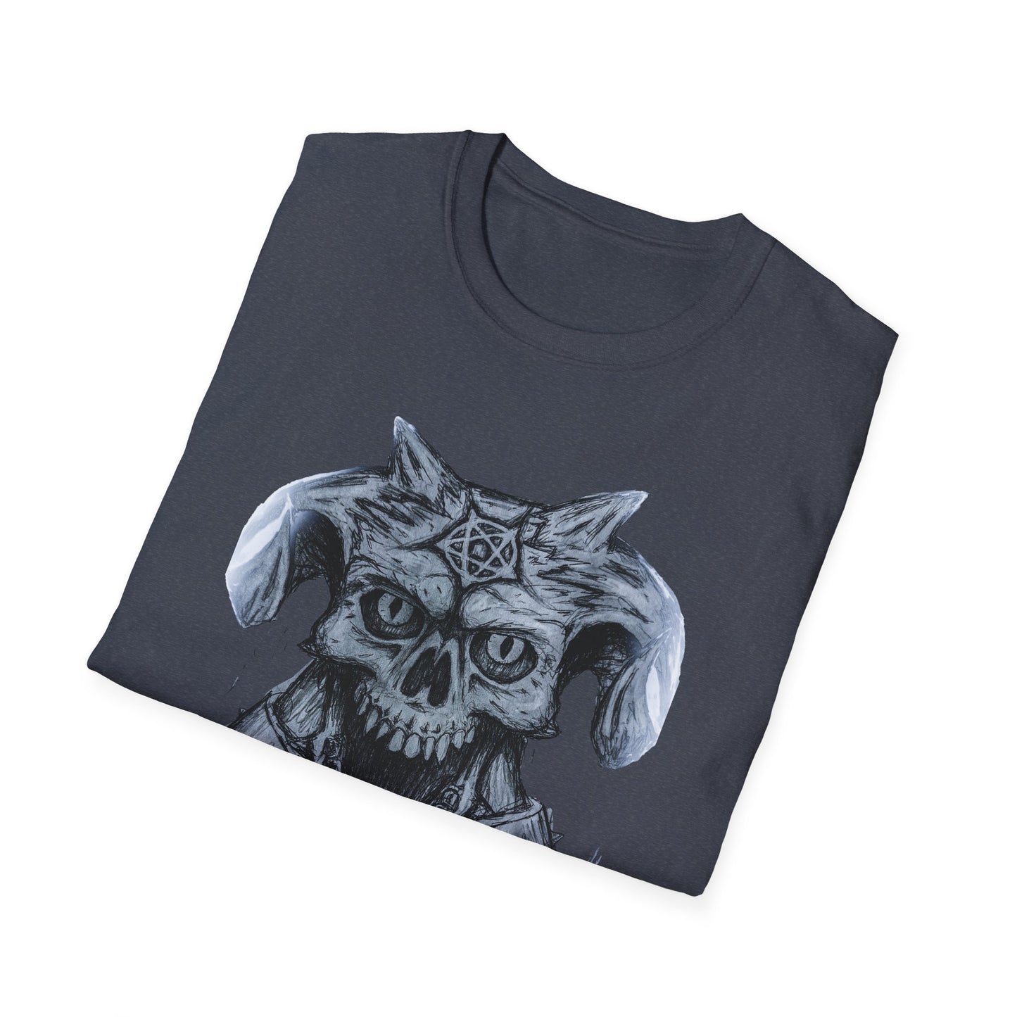 Edgy Graphic Tee: Unisex Softstyle T-Shirt with Skull Design, Art Lover Gift, Halloween Costume, Casual Wear, Unique Artwork Apparel