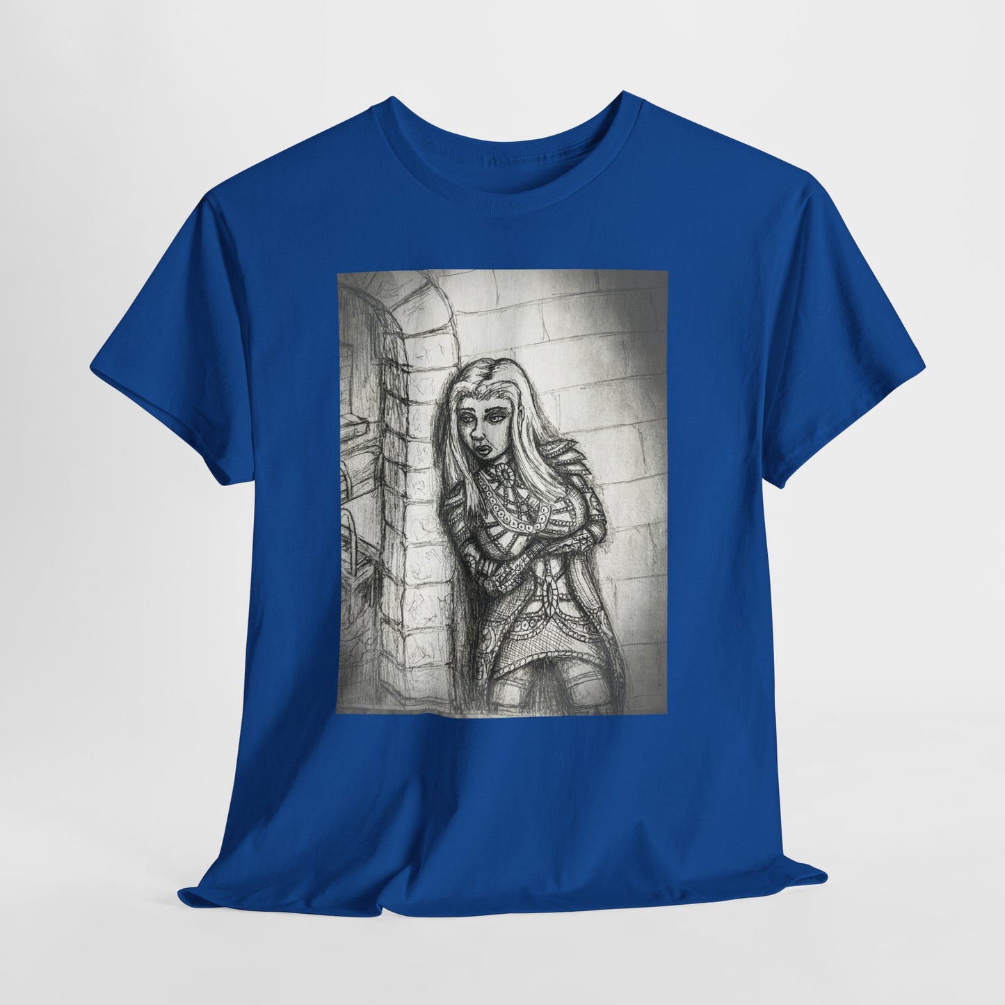 Fantasy Female Elf B & W Unisex Tee