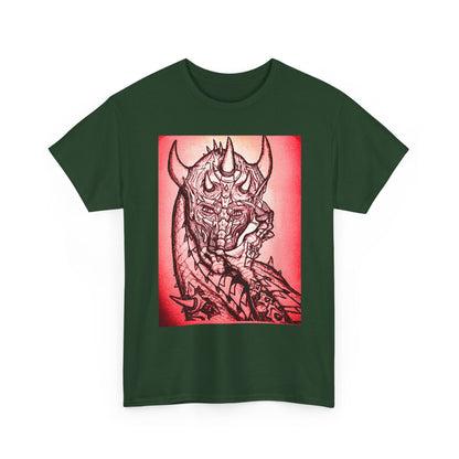 Bold Graphic Tee with Gothic Dragon Design, Unisex Cotton Shirt, Unique Art Tee, Oversized Casual Top, Gift for Art Lovers