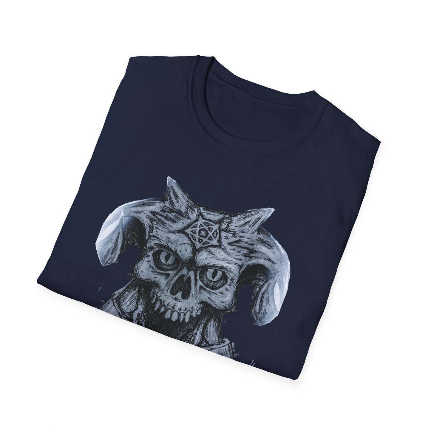 Edgy Graphic Tee: Unisex Softstyle T-Shirt with Skull Design, Art Lover Gift, Halloween Costume, Casual Wear, Unique Artwork Apparel