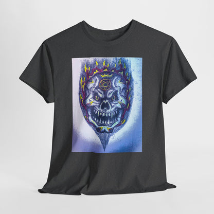 Edgy Skull Graphic Tee, Unisex Heavy Cotton T-Shirt for Halloween, Music Festivals, Everyday Wear, Gifts for Him and Her
