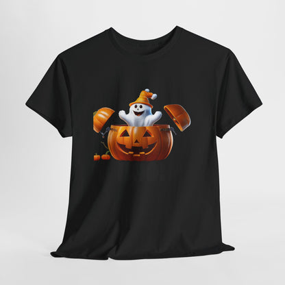 Halloween Jack-in-the-Box, unisex cotton tee