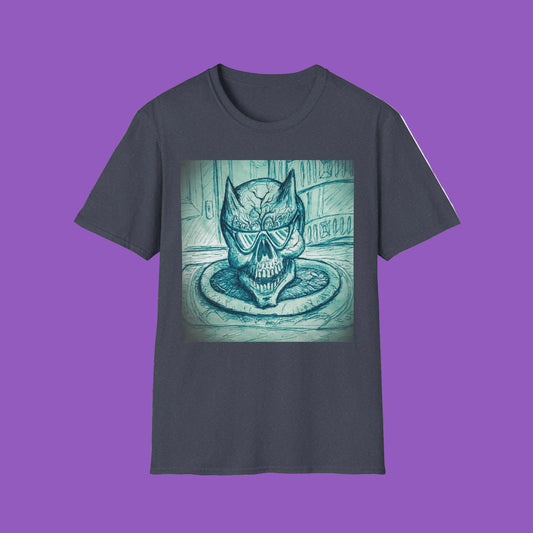 Gothic Skull Green Vignette design Graphic T-Shirt, Unisex