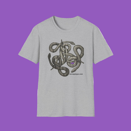 Serpent Entwined Design T-Shirt - Unisex Softstyle Apparel for Nature Lovers