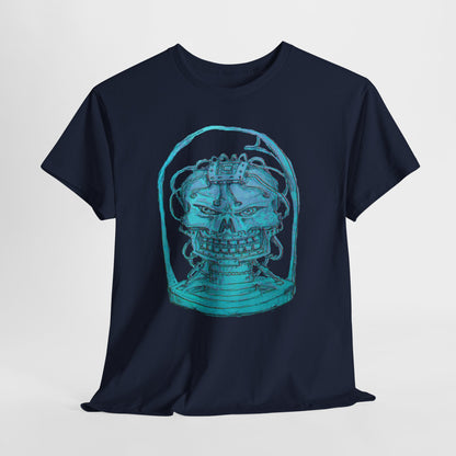 Vibrant Turquoise skull original design Unisex Heavy Cotton Tee