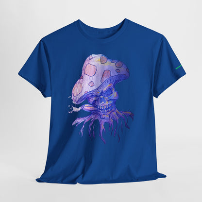 Skull Mushroom Graphic Tee for Nature Lovers