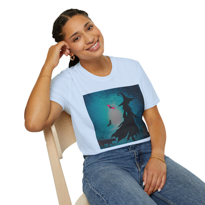Magical Witch Art T-Shirt, Halloween Tee, Witchy Apparel, Gift for Her, Cute Graphic Shirt, Soft Unisex T-Shirt